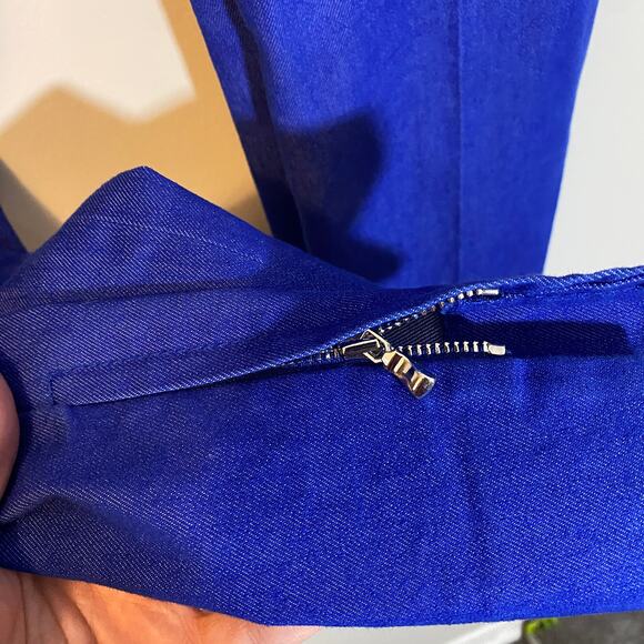 Etcetera Bright Royal Blue Tapered Leg Jeans Ankle Zipper Mid Rise Sz 8 - Picture 7 of 9